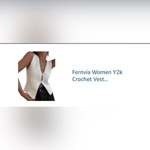 Women's White Crochet Sweater Vest